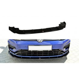 Накладка сплиттер на передний бампер Вар3 на Volkswagen Golf VII R рестайл